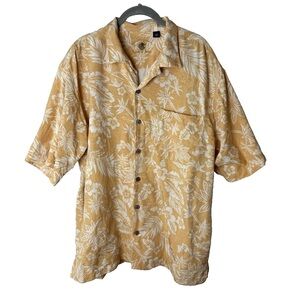 Eagle Dry Goods Co Men's Silk Shirt Size Large Hawaiian Tropical Short Sleeves